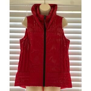My Anorak Stitched/Quilted Metallic Red Vest Small MA90032W Down Filled